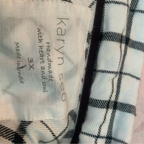 Velvet Back plaid shirt 3X - Picture 4 of 5